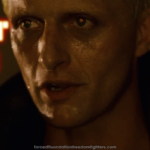 Roy Batty (Rutger Hauer) from the film Bladerunner, just before killing his creator. Text: I WANT MORE LIFE, F'ER